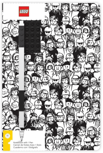 LEGO Stationery Zápisník A5 s černým perem - Minifigure Brick