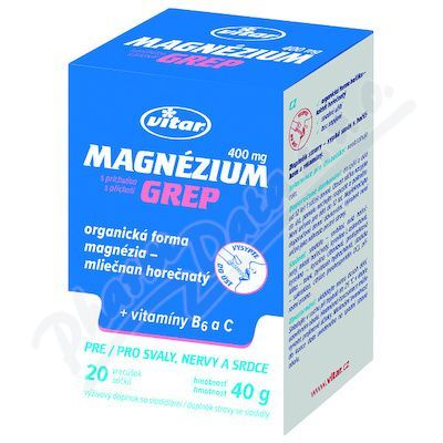 VITAR Magnézium 400mg+vit.B6+vit.C grep sáč. 20x2g