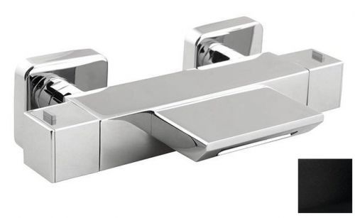 SAPHO DIMY nástěnná vanová termostatická baterie, kaskáda, černá mat DM292BL