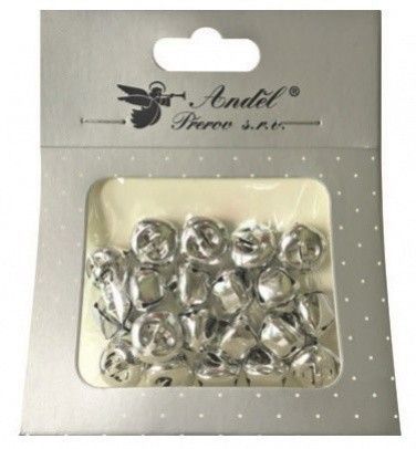 Anděl Rolničky stříbrné 1,5 cm, 20 ks 2076