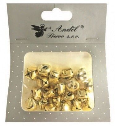 Anděl Rolničky zlaté 1,5 cm, 20 ks 2077