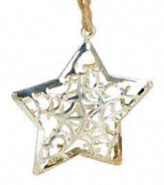MFP Hvězda - závěs - kov - stříbrná 3D - 6 ks - 8885530