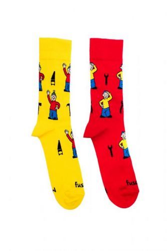 Žluto-červené ponožky Pat & Mat