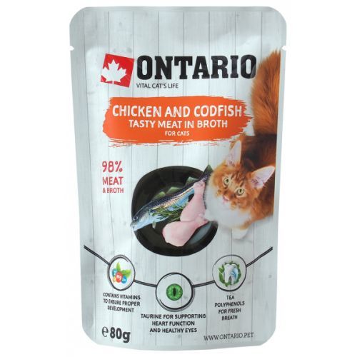 Ontario kapsička chicken and codfish in broth 80g