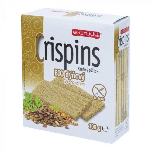 Chlebíček dýňový s koriandrem Crispins bezlepkový 100 g BIO EXTRUDO