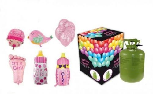 BALLONPUB Helium na plnění balonků + balónky na oslavu narození holčičky - 250 l