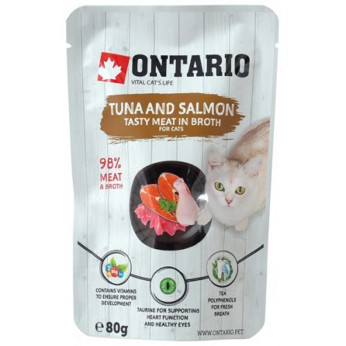 Ontario kapsička tuna and salmon in broth 80g