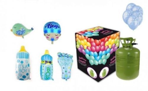 BALLONPUB Helium na plnění balonků + balónky na oslavu narození chlapečka - 250 l