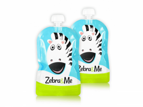 Zebra&Me Kapsička na dětskou stravu na opakované použití  – 2ks kuchař-zebra