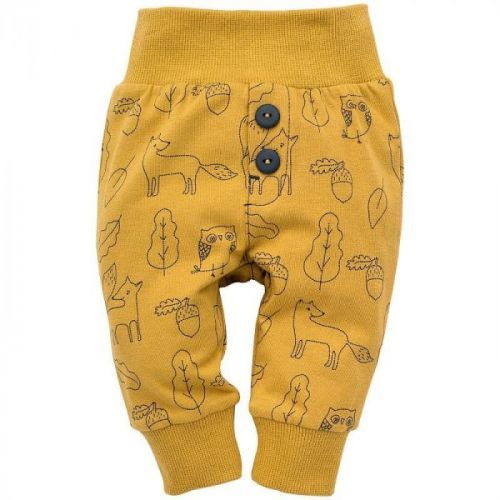 PINOKIO dětské kalhoty Secret Forest 56 žlutá