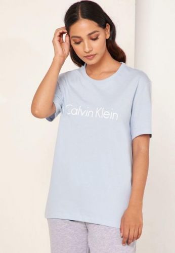 Dámské tričko QS6105E-7JC modrá - Calvin Klein - M - modrá