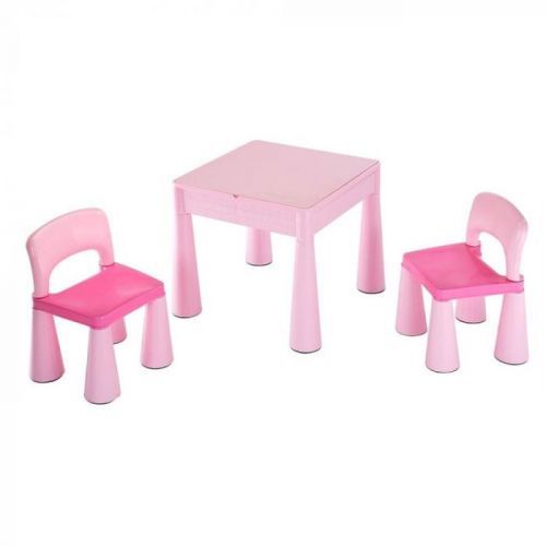 NEW BABY Dětská sada stoleček a dvě židličky NEW BABY růžová