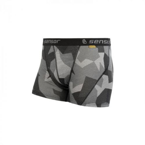 Trenky Sensor Merino Impress - pánské, černá camo - velikost 2XL