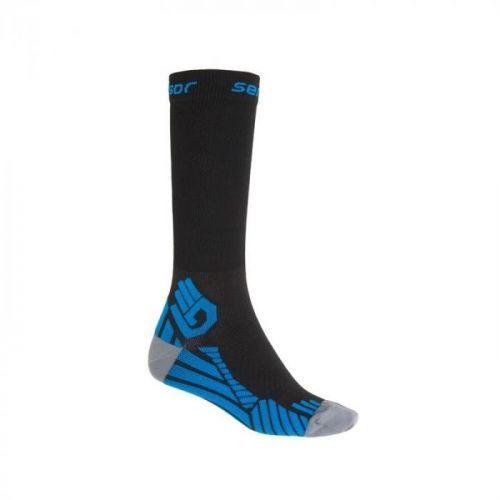 Ponožky Sensor Compress - vysoké, černá-modrá - Velikost 3-5 (35-38)