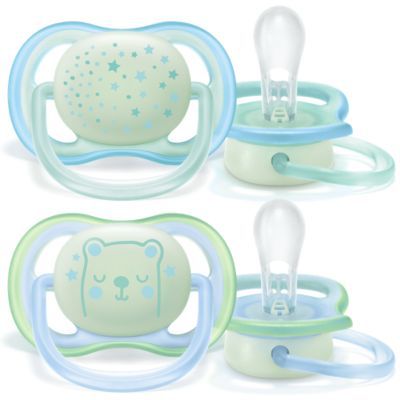 Philips Avent ultra air pacifier SCF376/11 With glow-in-the-dark button 0-6m Orthodontic & BPA-Free 2-pack