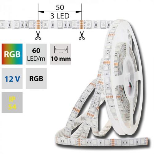 LED pásek SMD5050 RGB 10mm IP54 McLED 60 LED/metr, 14,4W/metr, DC 12 V, IP54