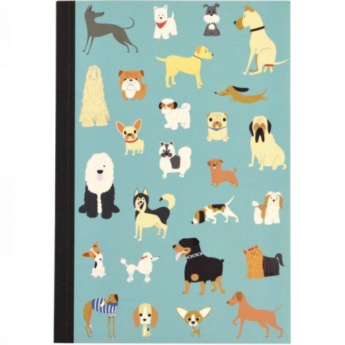 Zápisník s pejsky o formátu A5 linkovaný Rex London, 60 stran