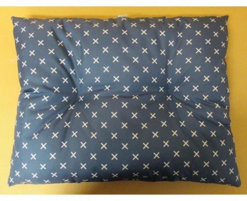 Polštář obdélník Modern modrý křížek + béžový 82×62cm