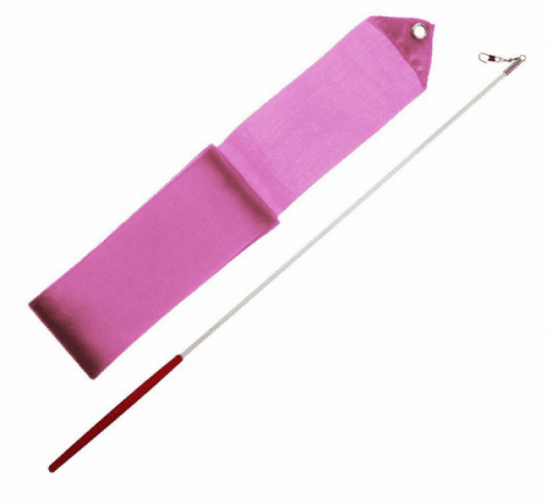Gymnastická stuha + tyčka - růžová   - světle růžová
