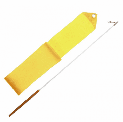 Gymnastická stuha + tyčka - žlutá  - žlutá