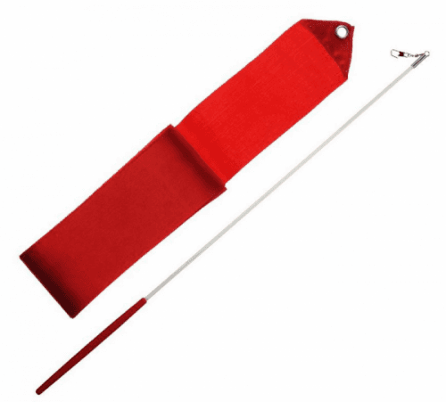 Gymnastická stuha + tyčka - červená - červená