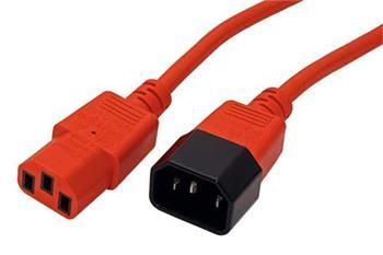 Roline Kabel síťový prodlužovací IEC320 C14 - IEC320 C13, 0,8m, červený