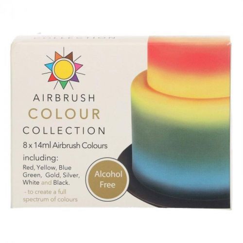 Sada barev na airbrush bez alkoholu 8x14ml - CakeSupplies