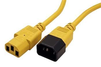 Roline Kabel síťový prodlužovací IEC320 C14 - IEC320 C13, 0,8m, žlutý