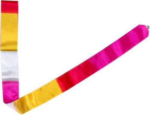 Gymnastická stuha 6m OFFICIAL FANTASIA - bílo-růžovo-žlutá