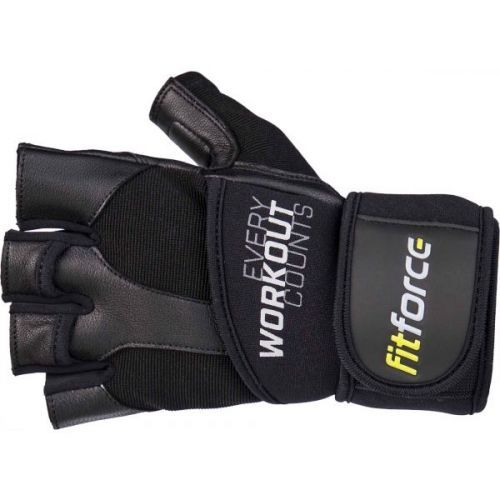 Fitforce LINEAR - Kožené fitness rukavice