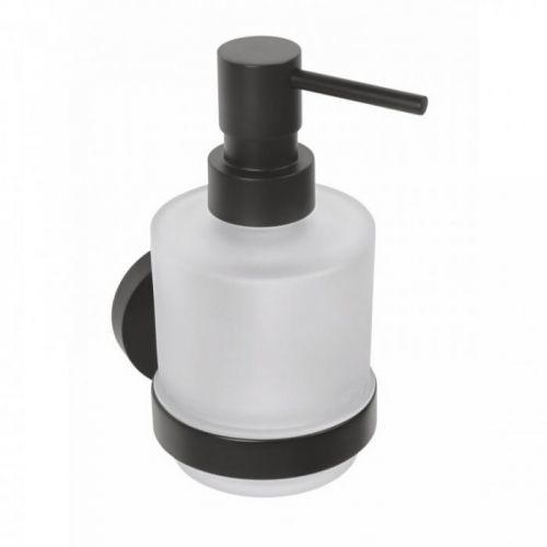 SAPHO X-ROUND BLACK dávkovač mýdla, mléčné sklo, 200ml, černá (104109100) XB101