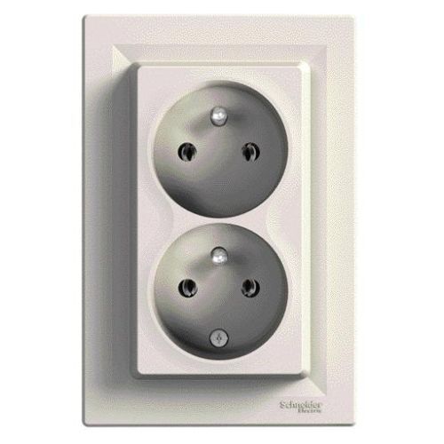 Schneider Asfora dvojzásuvka krémová EPH9800123
