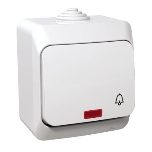 Schneider Cedar Plus zvonkové tlačítko symbol zvonek orientační doutnavka bílá WDE000515