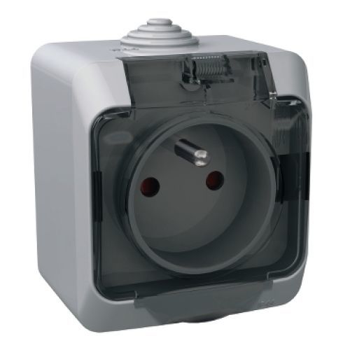 Schneider Cedar Plus zásuvka šedá čirá WDE000642