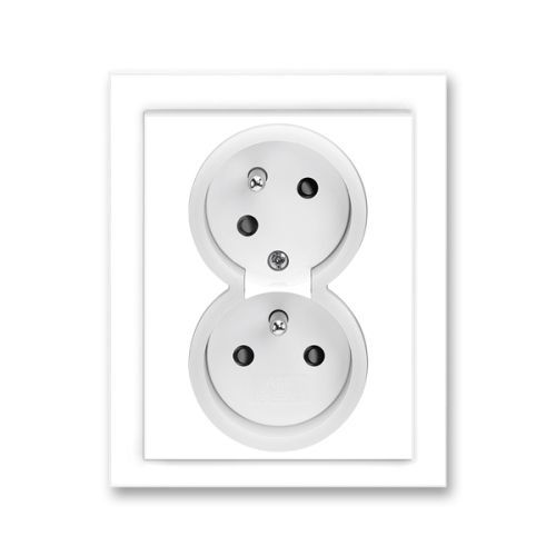 ABB Neo dvojzásuvka bílá 5513M-C02357 03 s clonkami