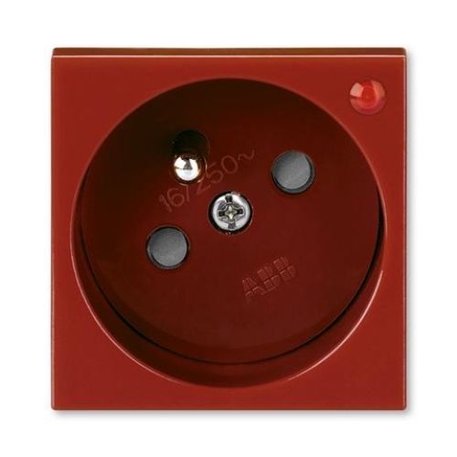 ABB zásuvka 45x45 karmínová 5595N-C02357 R1 s přepěťovou ochranou