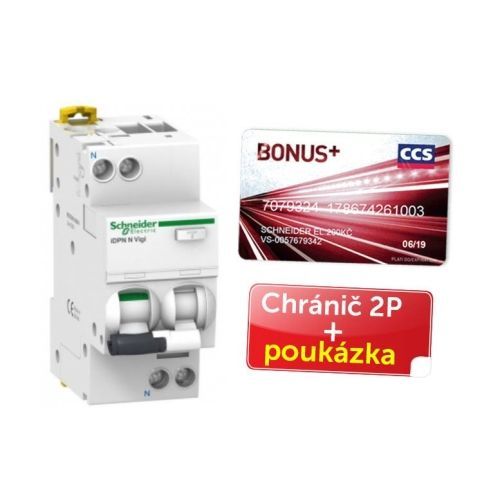Proudový chránič s jističem Schneider Acti9 iDPN N 16A B 30mA AC + poukázka A9D55616P