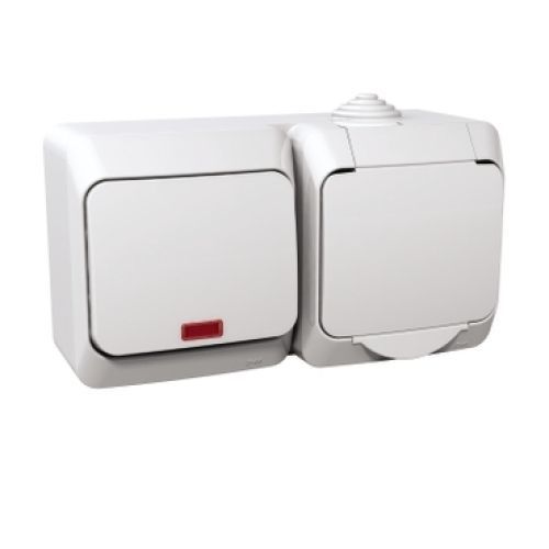 Schneider Cedar Plus zásuvka s vypínačem č.1 orientační doutnavka bílá WDE000581