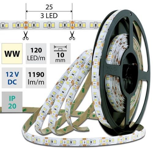 LED pásek McLED SMD2835 teplá bílá 12V IP20 14W/m 120LED/m ML-121.367.60.2
