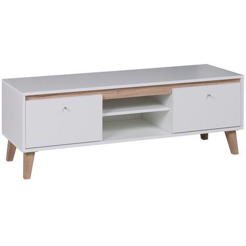 GIB Tv stolek OLIVERIO 135 bílý 135x46,5x40 dub san remo světlý / bílá