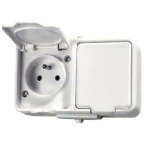 Schneider Cedar dvojzásuvka IP44 bílá NT-230H /E070120/