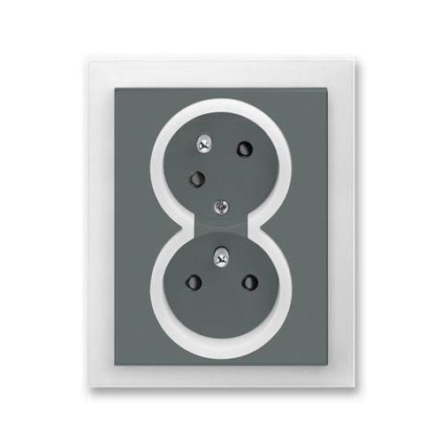 ABB Neo,Neo Tech dvojzásuvka grafitová/ledová bílá 5513M-C02357 61
