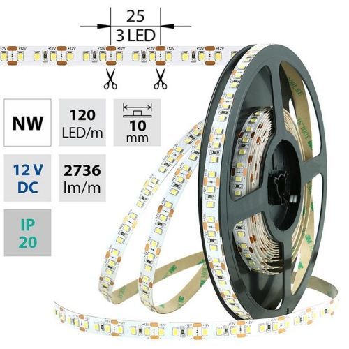 LED pásek McLED SMD2835 studená bílá 12V IP20 28,8W/m 120LED/m ML-121.704.60.0