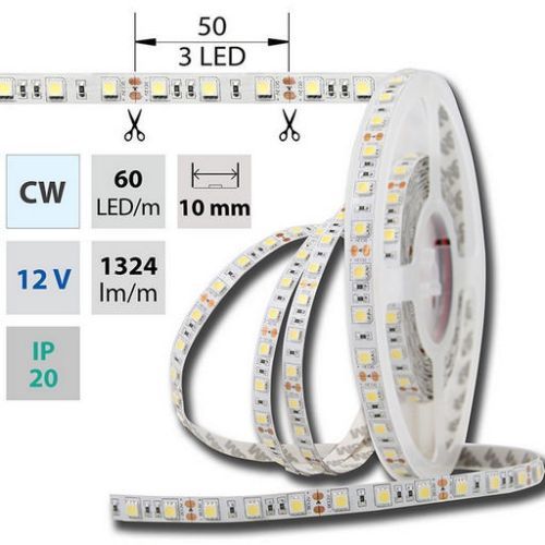 LED pásek McLED 12V studená bílá 6000K 14,4W/m IP20 SMD5050 ML-121.599.60.2