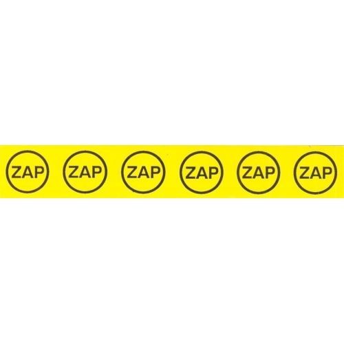 Samolepka, Značení ZAP v kroužku (6x) (žlutá) 25x145mm