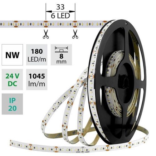 LED pásek McLED SMD2216 12W/m 24V IP20 8mm 180LED/m ML-126.734.60.0