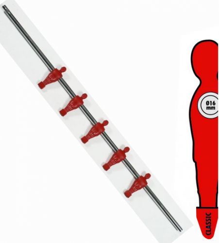 RETA Tyč na stolní fotbal 16 mm s 5 červení hráči