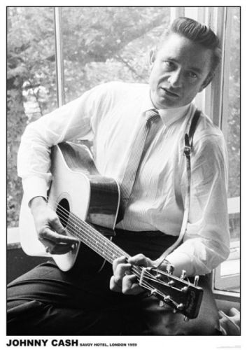ARTIFICIAL POSTERS Plakát, Obraz - Johnny Cash - #2 Guitar, (59,4 x 84,1 cm)