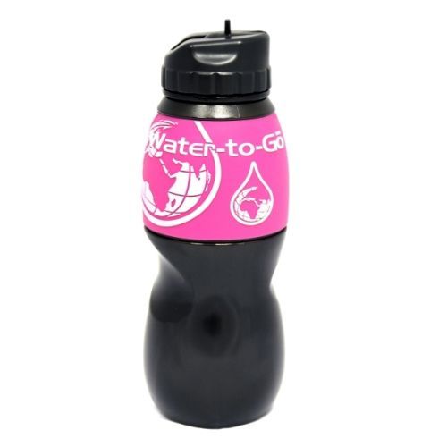 Water-to-GO Water-to-GO lahev 0,75 l černá s růžovým lemem