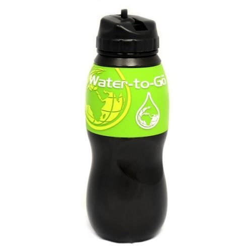 Water-to-GO Water-to-GO lahev 0,75 l  černá se světle zeleným lemem